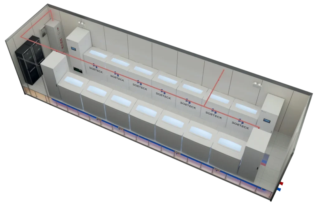 40-Foot AI Container Data Center 50kW per Rack Immersion Cooling