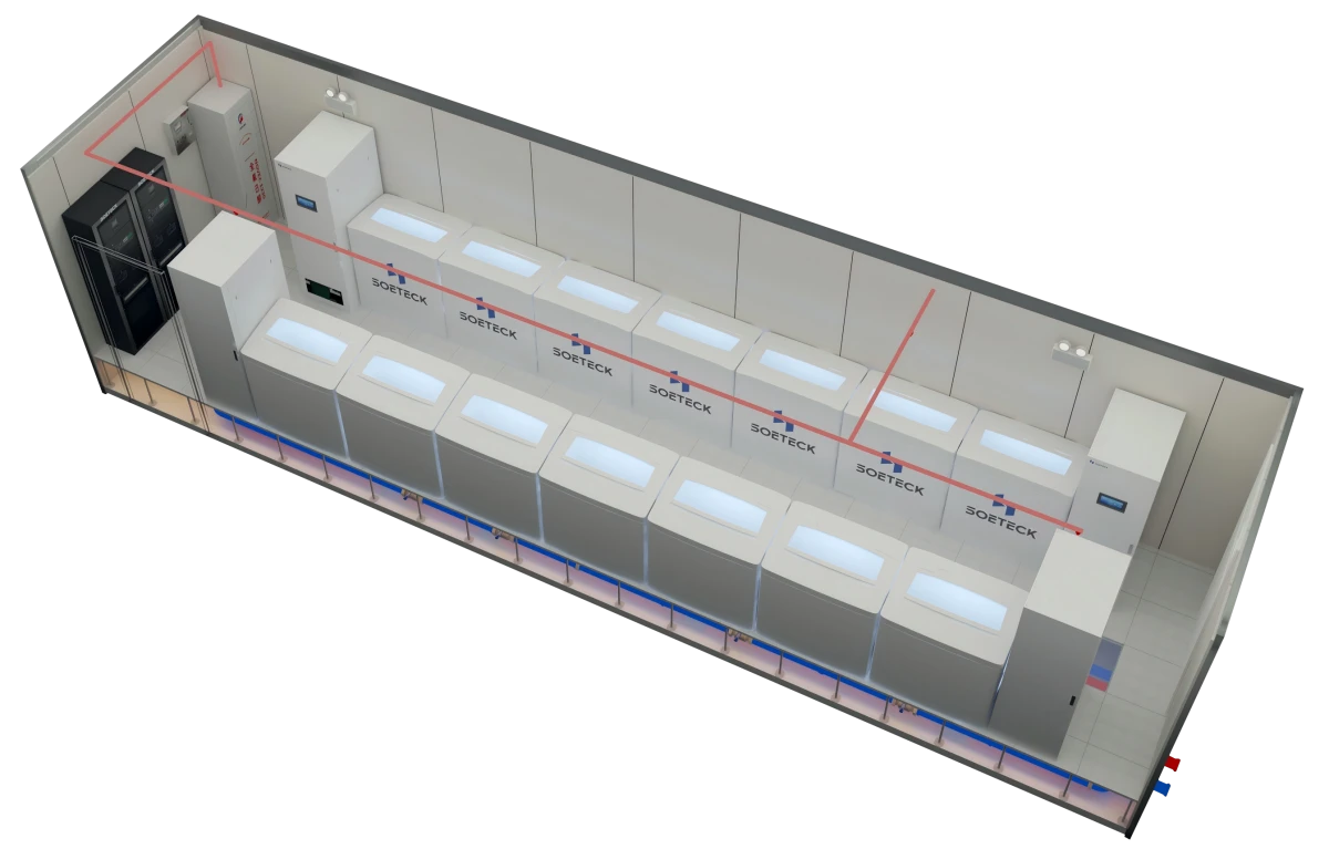 40-Foot AI Container Data Center 50kW per Rack Immersion Cooling