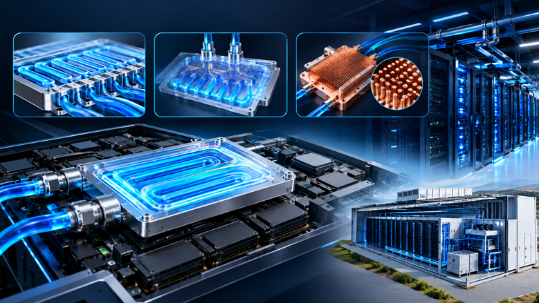 Cold plate cooling data center