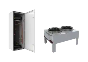 pump cabinet and horizontal condenser
