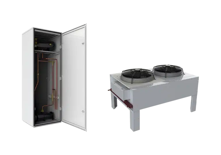 pump cabinet and horizontal condenser